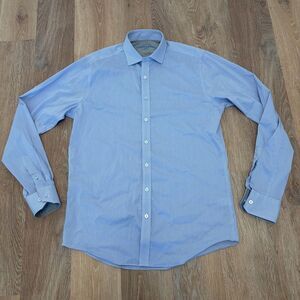 Twillory Performance Dress Shirt 16 36-37 Athletic Performance Stretch Blue